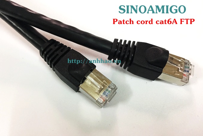 Dây nhảy mạng cat6A FTP, patch cord cat6A dài 3M SN-62105 SINOAMIGO (black)